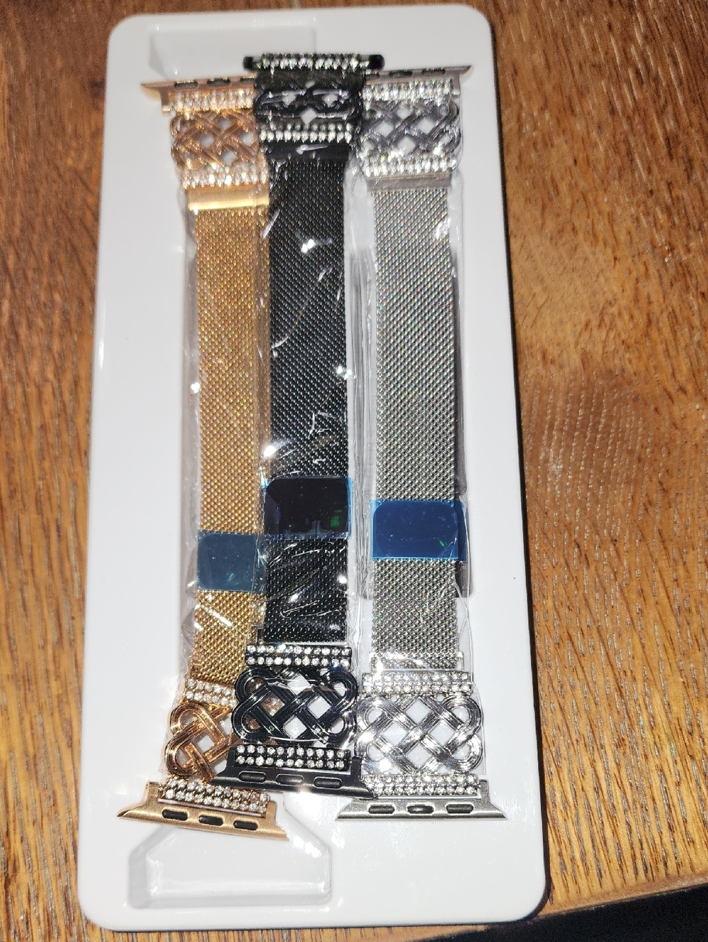 Metal Mesh Replacement Watch Bands for apple- Black, Silver, Gold